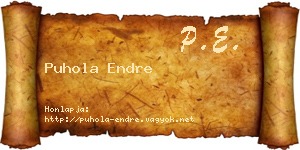 Puhola Endre névjegykártya