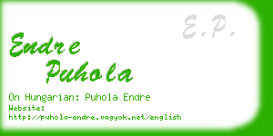 endre puhola business card